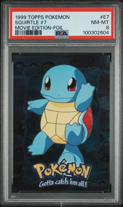 1999 Topps Pokemon The Movie Edition Squirtle Holo #E7 - PSA 8 (NM-MT) - Image 1