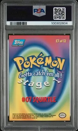 1999 Topps Pokemon The Movie Edition Squirtle Holo #E7 - PSA 8 (NM-MT) - Image 2