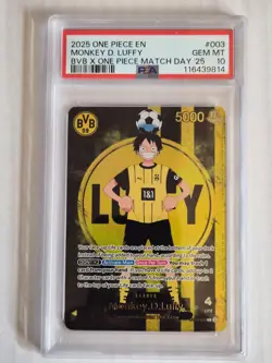 DORTMUND Monkey D. Luffy One Piece 2025 BVB Match Day promo Japanese #003 PSA 10 - Image 1