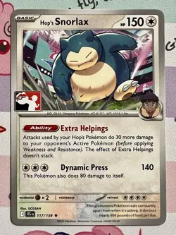 Hop's Snorlax 117/159 Non-Holo Play! Pokemon Prize Pack Series 8 Pokemon Card NM - Image 1