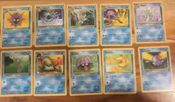 Vintage Pokemon Fossil Set Lot (10 Cards) - WOTC 1999 Water Types - Cloyster,... - Image 1