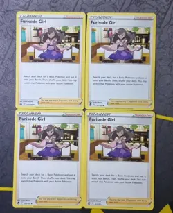 Pokemon Card Furisode Girl 157/195 Silver Tempest Trainer Playset x4 - Image 1