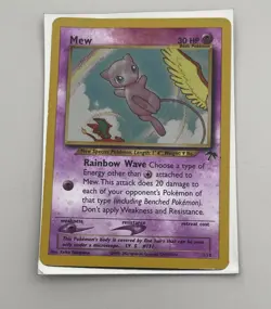 Pokemon Mew 1/18 Reverse Holo Card Damaged HP See Pictures Bent Top Left Corner - Image 1