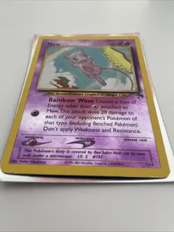 Pokemon Mew 1/18 Reverse Holo Card Damaged HP See Pictures Bent Top Left Corner - Image 2