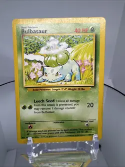 1999 Bulbasaur 44/102 Base Set Pokemon Card Vintage WOTC Original TCG - Image 3