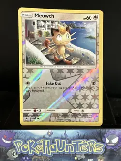 Pokemon Card Meowth 101/147 Burning Shadows Reverse Holo Rare NM - Image 1