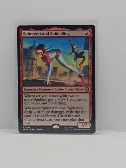 Foil Spinneret and Spiderling, MTG, Marvel's Spider-Man, Magic, 94 - Image 1