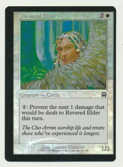 MTG Magic the Gathering Mercadian Masques FOIL MISCUT Revered Elder LP!! A - Image 1
