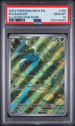 2023 POKEMON MEW EN-151 ILLUSTRATION RARE #166 BULBASAUR PSA 10 - Image 1