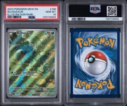 2023 POKEMON MEW EN-151 ILLUSTRATION RARE #166 BULBASAUR PSA 10 - Image 3