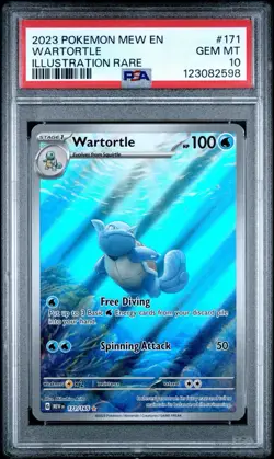 2023 POKEMON MEW EN-151 ENGLISH ILLUSTRATION RARE #171 WARTORTLE PSA 10 - Image 1