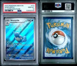 2023 POKEMON MEW EN-151 ENGLISH ILLUSTRATION RARE #171 WARTORTLE PSA 10 - Image 3