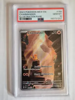 2023 POKEMON MEW EN-151 ILLUSTRATION RARE #168 CHARMANDER PSA 10 - Image 1