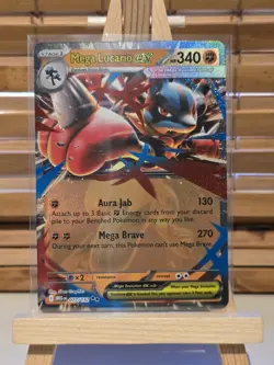 Mega Lucario EX 077/132 Me01: Mega Evolution MEG EN Pokemon Rare Holo Mint - Image 1