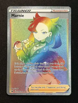 Pokemon Marnie 208/202 Sword & Shield Rainbow Secret Rare Holo NM - Image 1