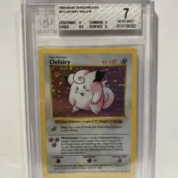1999 POKEMON BASE SET CLEFAIRY SHADOWLESS HOLO #5 - BGS 7 (Near Mint) - Image 1