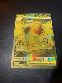 Pokemon TCG RARE GOLD Mega Charizard X ex 130/094 - Phantasmal Flames NM - Image 3