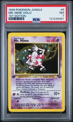 1999 POKEMON JUNGLE 6 MR. MIME-HOLO 1ST EDITION PSA 7 - Image 1