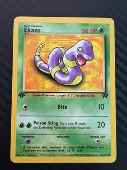 Pokemon TCG Ekans 56/82 1st Edition Team Rocket Unlimited MP - Image 1