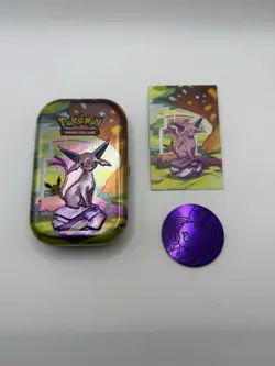 Pokemon Prismatic Evolutions Mini Tin Espeon Empty Tin - Image 1
