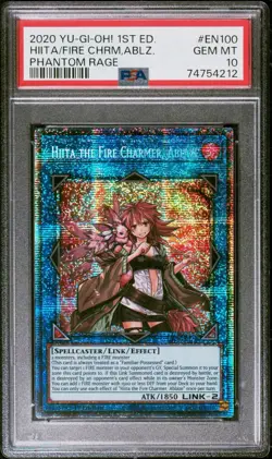 PSA 10 YuGiOh HIITA THE FIRE CHARMER, ABLAZE 1st Edition Starlight Rare - Image 1