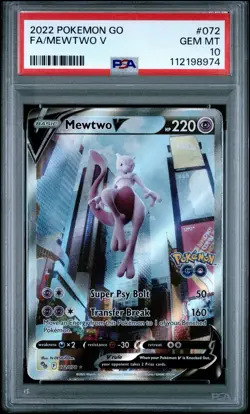 PSA 10 Mewtwo V 072/078 Pokemon Go Alt Alternate Art Card - Image 1