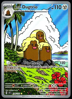 Pokemon TCG Alolan Dugtrio 208/191 Surging Sparks Illustration Rare Card - LP - Image 1