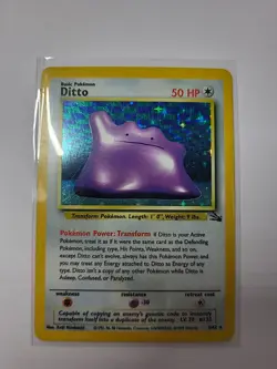 Ditto 3/62 Fossil Pokemon Card Holo WOTC TCG LP - Image 3