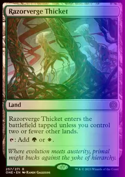 MTG Razorverge Thicket (257/530) Phyrexia All Will Be One NM FOIL - Image 1