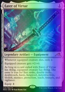 MTG Magic the Gathering Eater of Virtue (245/604) Kamigawa Neon Dynasty NM FOIL - Image 1