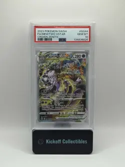 2023 POKEMON SWORD & SHIELD CROWN ZENITH #GG44 FULL ART/MEWTWO VSTAR PSA 10 - Image 1
