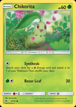 Pokemon Chikorita (5/240) Lost Thunder LP - Image 1