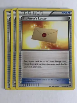 Pokemon TCG Base set 3x Playset Professor's Letter 123/146 Light Played - Image 1