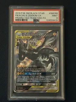 2019 POKEMON SM BLACK STAR PROMO #SM168 FULL ART/PIKACHU & ZEKROM GX PSA 9 - Image 1