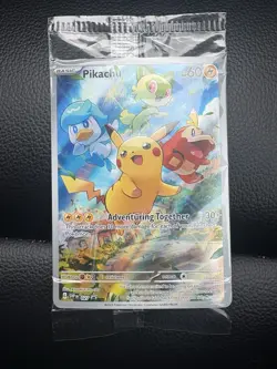 Pokemon TCG Pikachu 027 Promo Holo Black Star Paldea Evolved, Sealed - Image 1