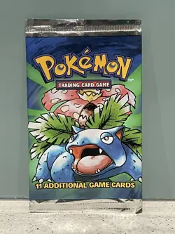 Pokemon Base Set Booster Pack TCG EMPTY 1999 Venusaur Artwork English Version 742818060332 - Image 1
