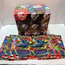 Pokemon Phantasmal Flames Booster Box & 2 Booster Pack Art Sets x8 Sealed Lot - Image 1