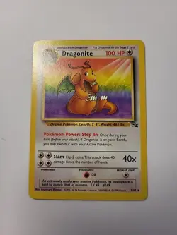 Pokemon 1999 Dragonite 19/62 Fossil Set Rare Vintage WOTC Lightly Played - Image 1