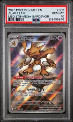 Pokemon Alakazam Mega Evolutions Mega Gardevoir ETB Promo #009 PSA 10 Gem Mint - Image 2