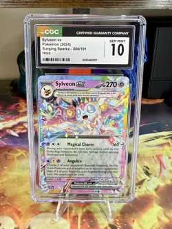 Pokemon Sylveon ex Prismatic Evolutions Double Rare #041 CGC 10 Gem Mint - Image 1