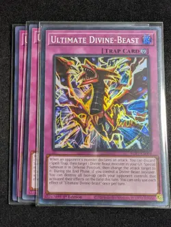 Yugioh - 3x Ultimate Divine-Beast EGS1-EN004 Ulimited Super Rare NM - Image 1