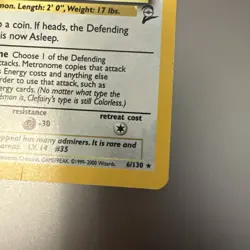 Pokemon TCG Clefairy Doll Holo 2nd Edition 6/130 Pokemon Card - Image 4
