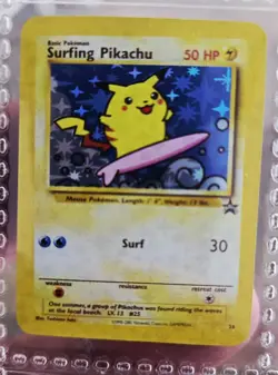 Pokemon - Mini Cards 1st Edition Jungle - Mini Novelty Surfing Pika Holo Promo - Image 1