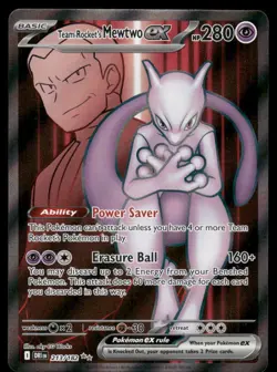 Pokemon Cards Team Rocket's Mewtwo ex 213/182 Destined Rivals Ultra Rare NM - Image 1