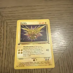 Pokemon TCG Zapdos Card 30/62 Fossil 1st Edition Non-Holo Rare Vintage 1999 WOTC - Image 1