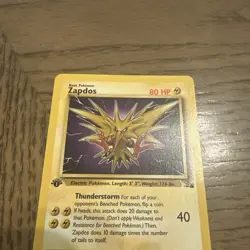Pokemon TCG Zapdos Card 30/62 Fossil 1st Edition Non-Holo Rare Vintage 1999 WOTC - Image 4