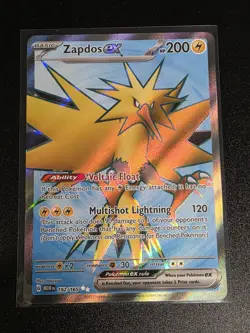 Pokemon TCG Zapdos EX Scarlet Violet Holo Ultra Rare Card 192/165 - Image 1