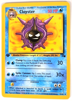 Pokemon TCG Cloyster 1999 Wizards Of The Coast Fossil Set 1st Edition Card 32/62 - Image 1