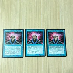 MTG Brainstorm x3 Ice Age Blue Instant Card Lot 1995 Vintage Magic the Gathering - Image 1