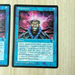 MTG Brainstorm x3 Ice Age Blue Instant Card Lot 1995 Vintage Magic the Gathering - Image 2
